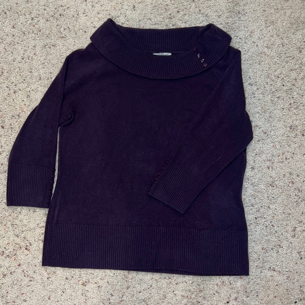 Purple mock neck sweater